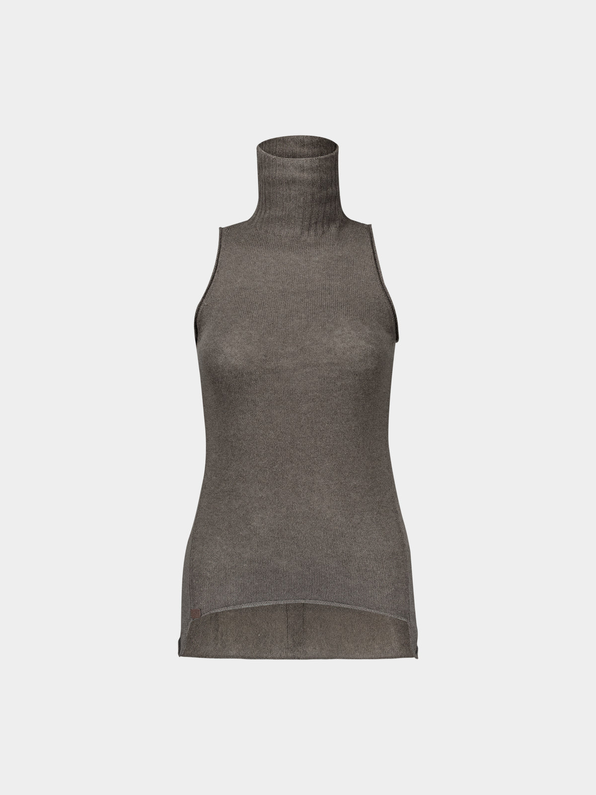 Wool Cashmere Sleeveless Roll Neck Knit