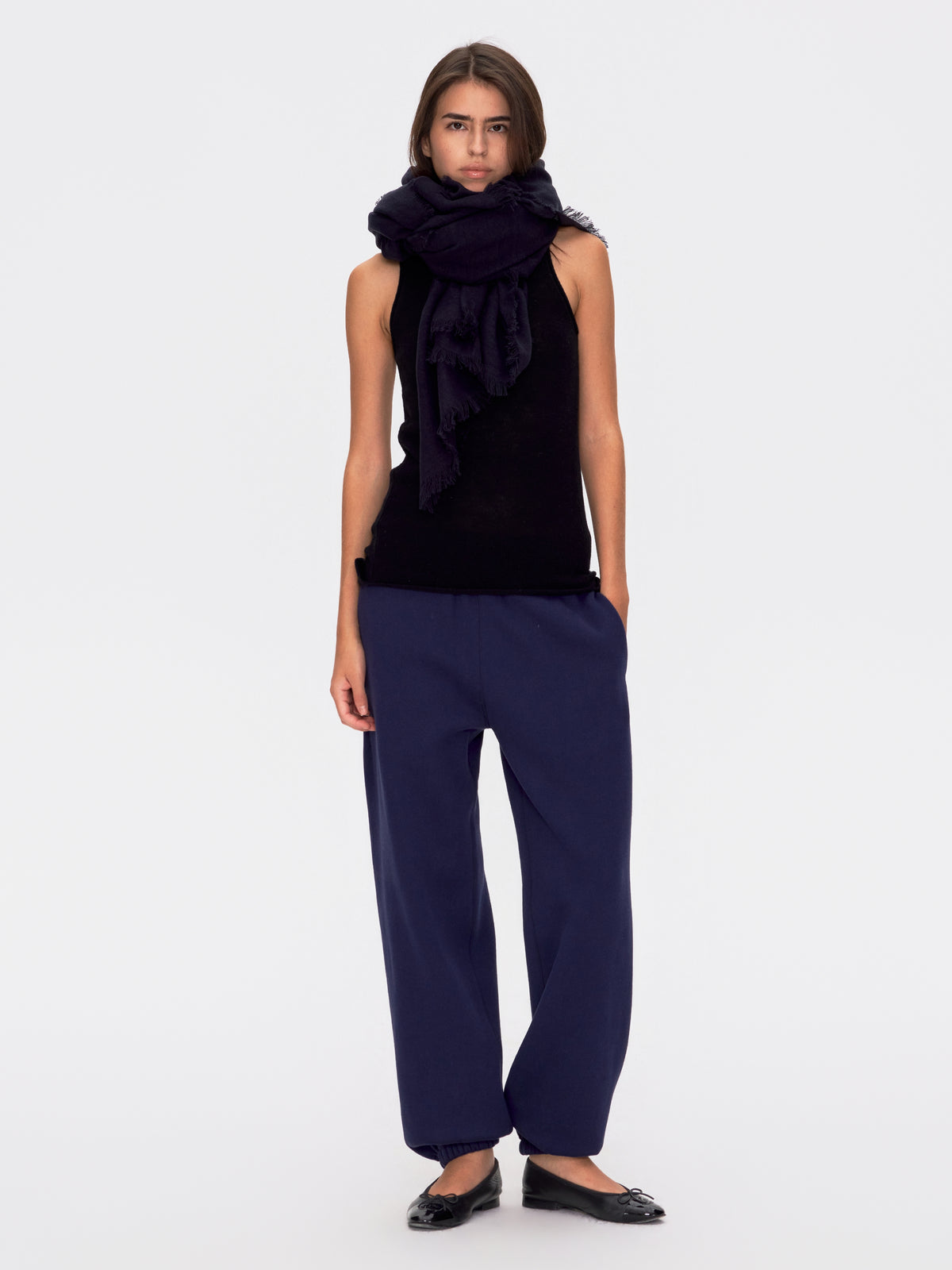 Wool Cashmere Sleeveless Roll Neck Knit