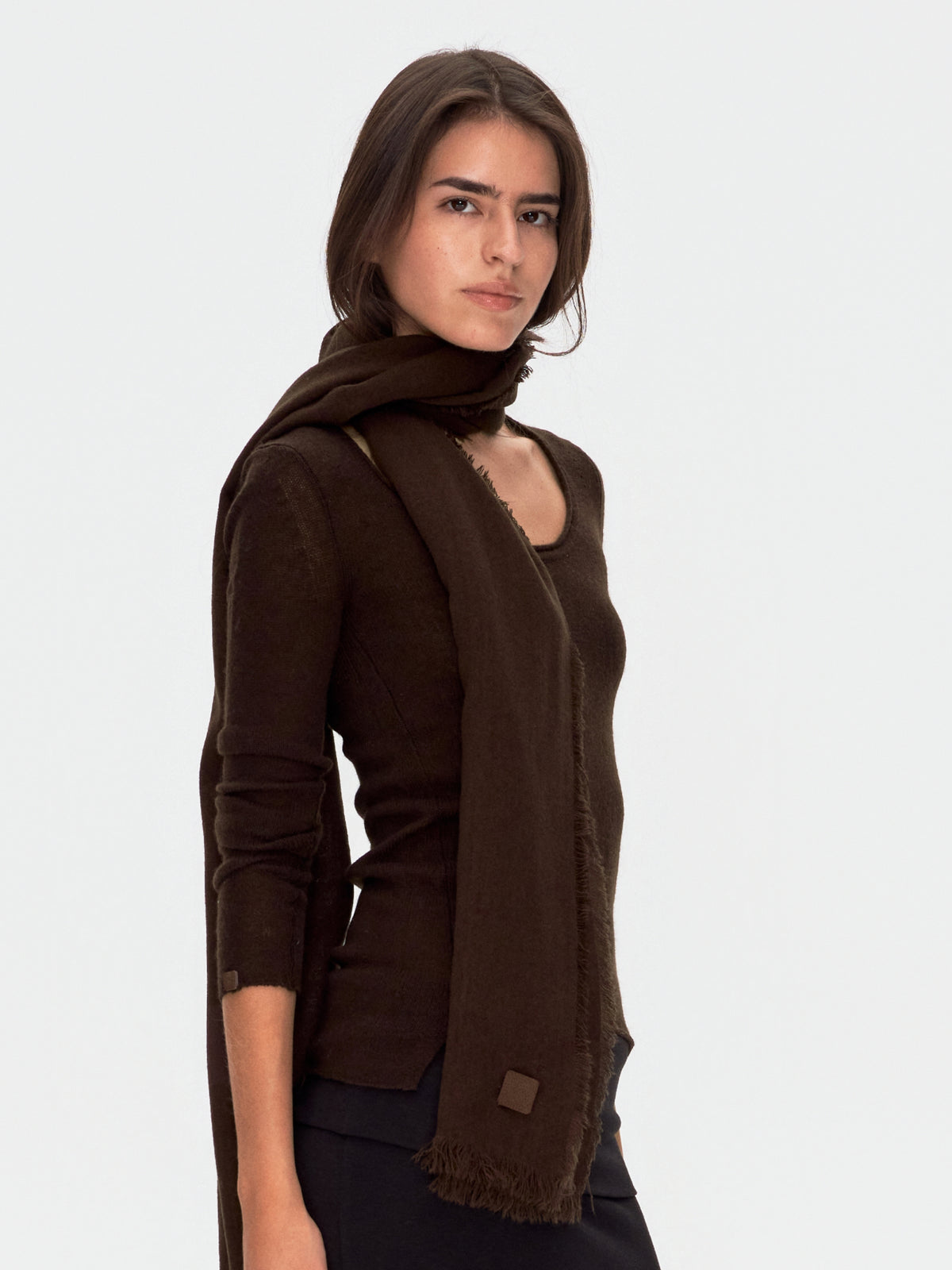 Slim Fringed Scarf