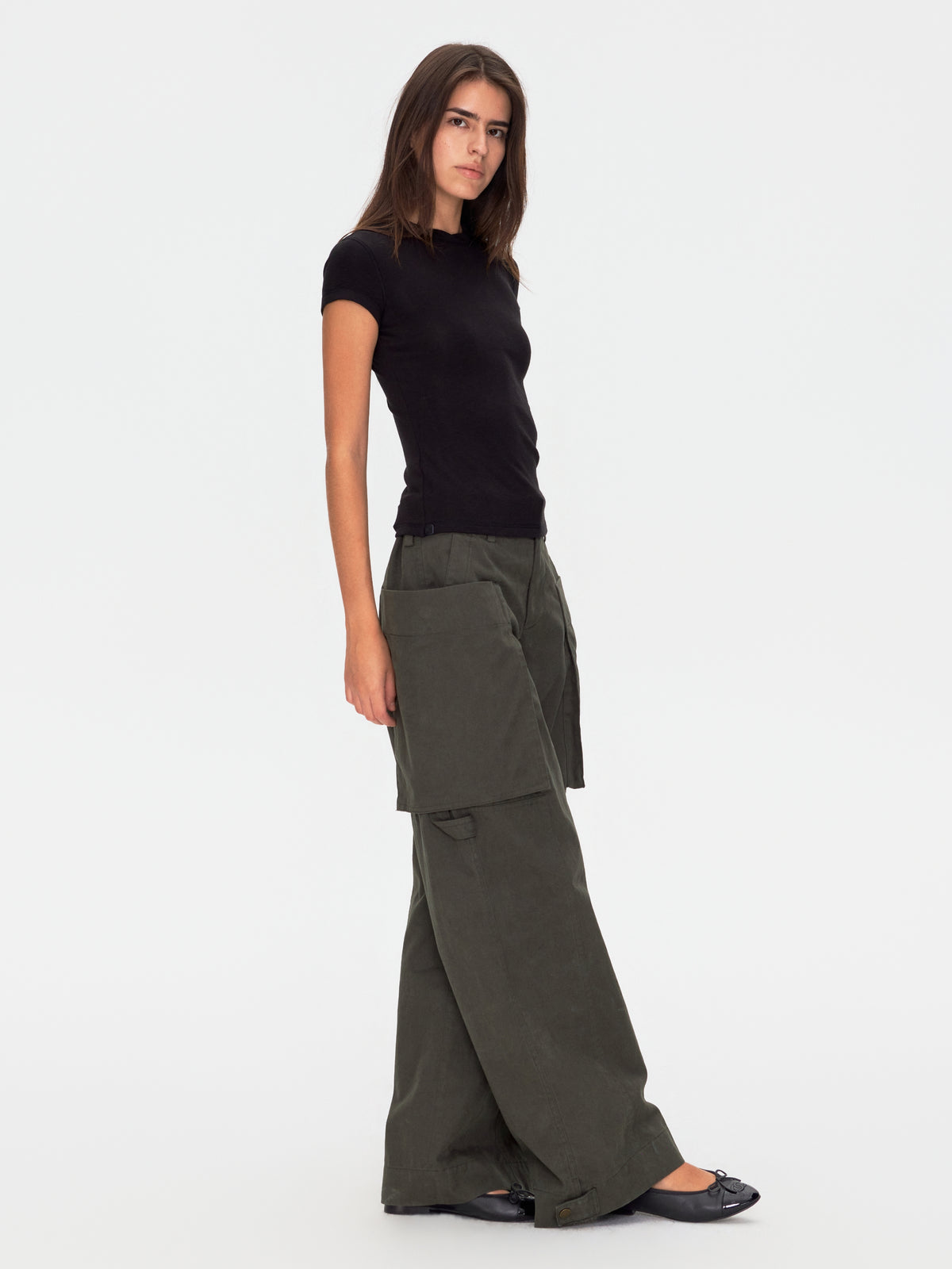 Oversized Pocket Wide Leg Cargo Trousers