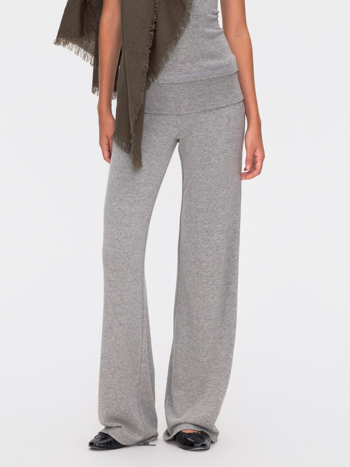 Foldover Straight Leg Trousers