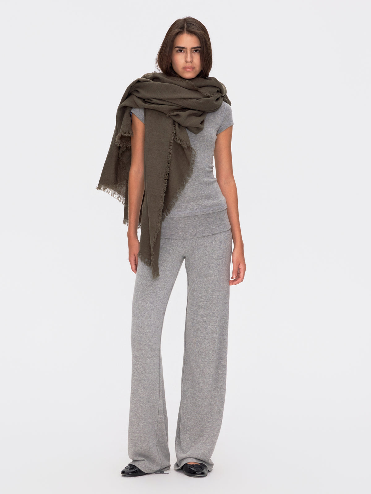 Foldover Straight Leg Trousers