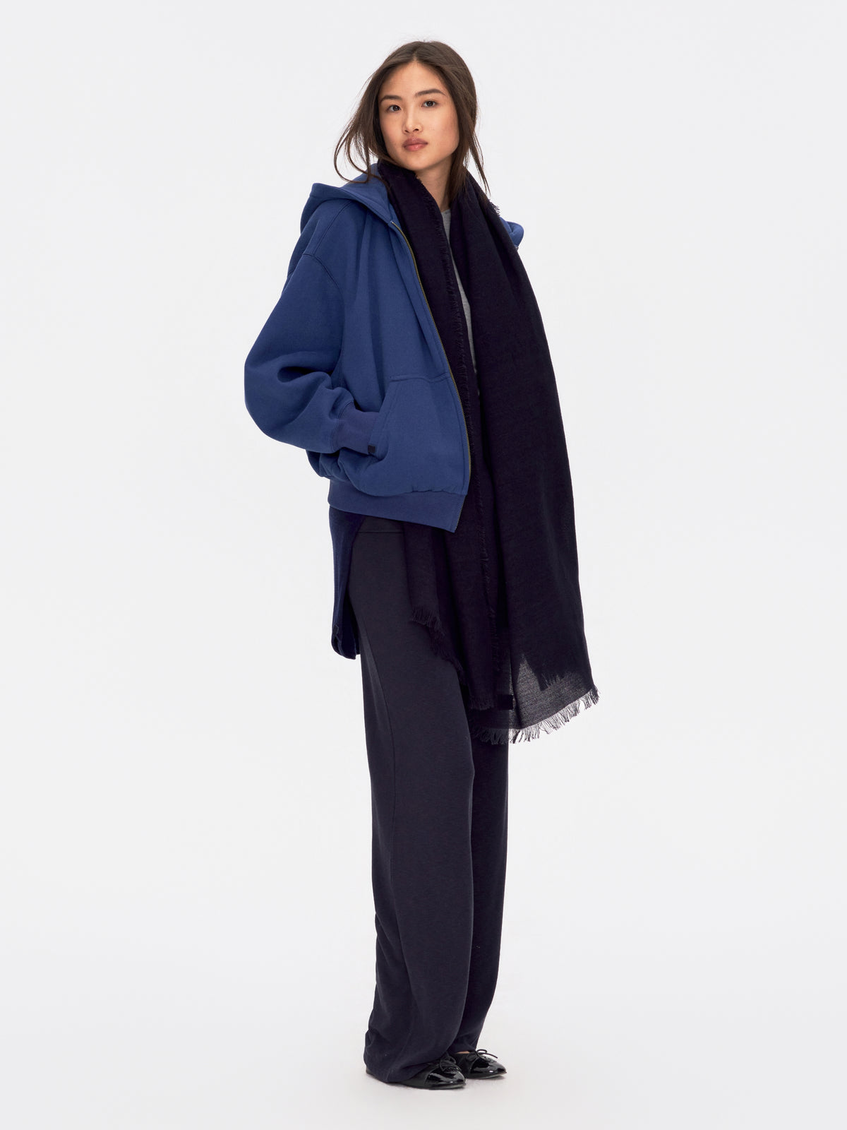 Oversized Fleece Zip Up Hoodie