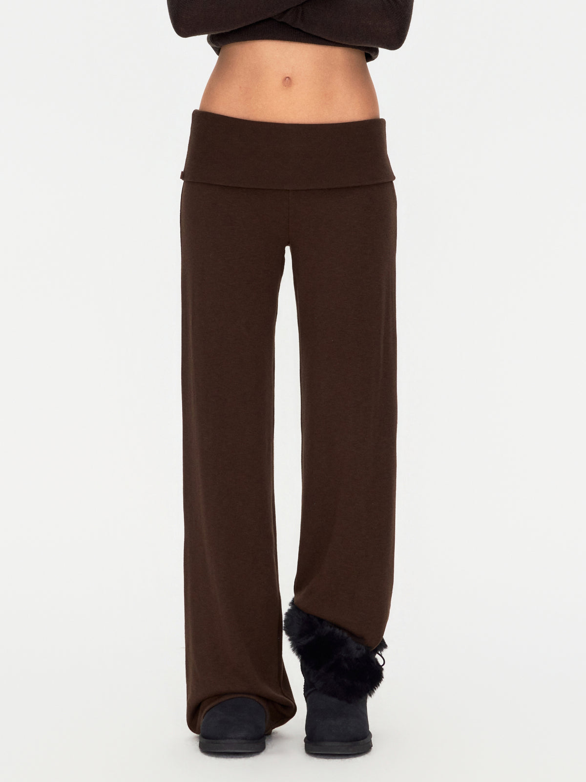 Foldover Straight Leg Trousers