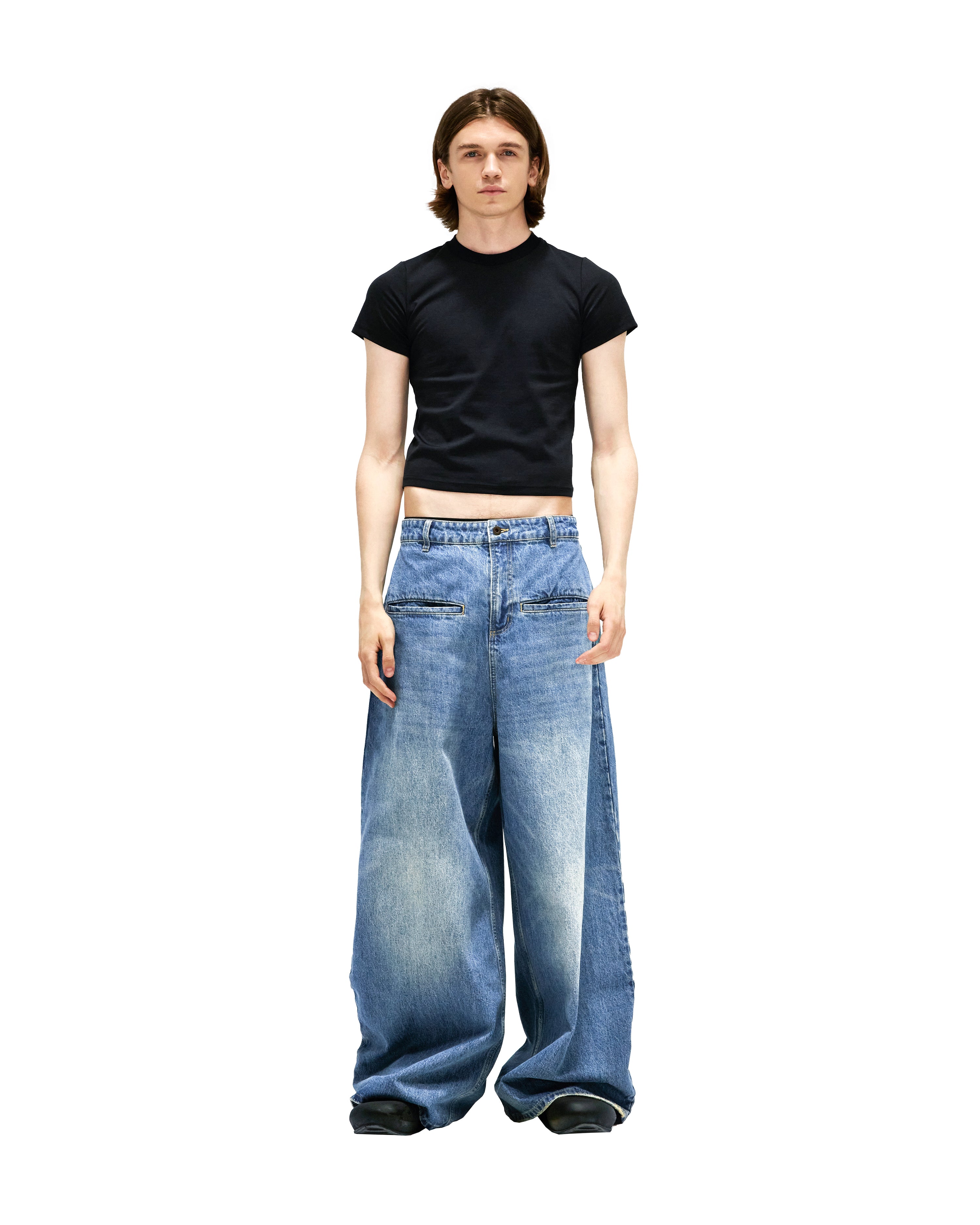 丈1105cmFax Copy Express BAGGY STRAIGHT JEANS - パンツ