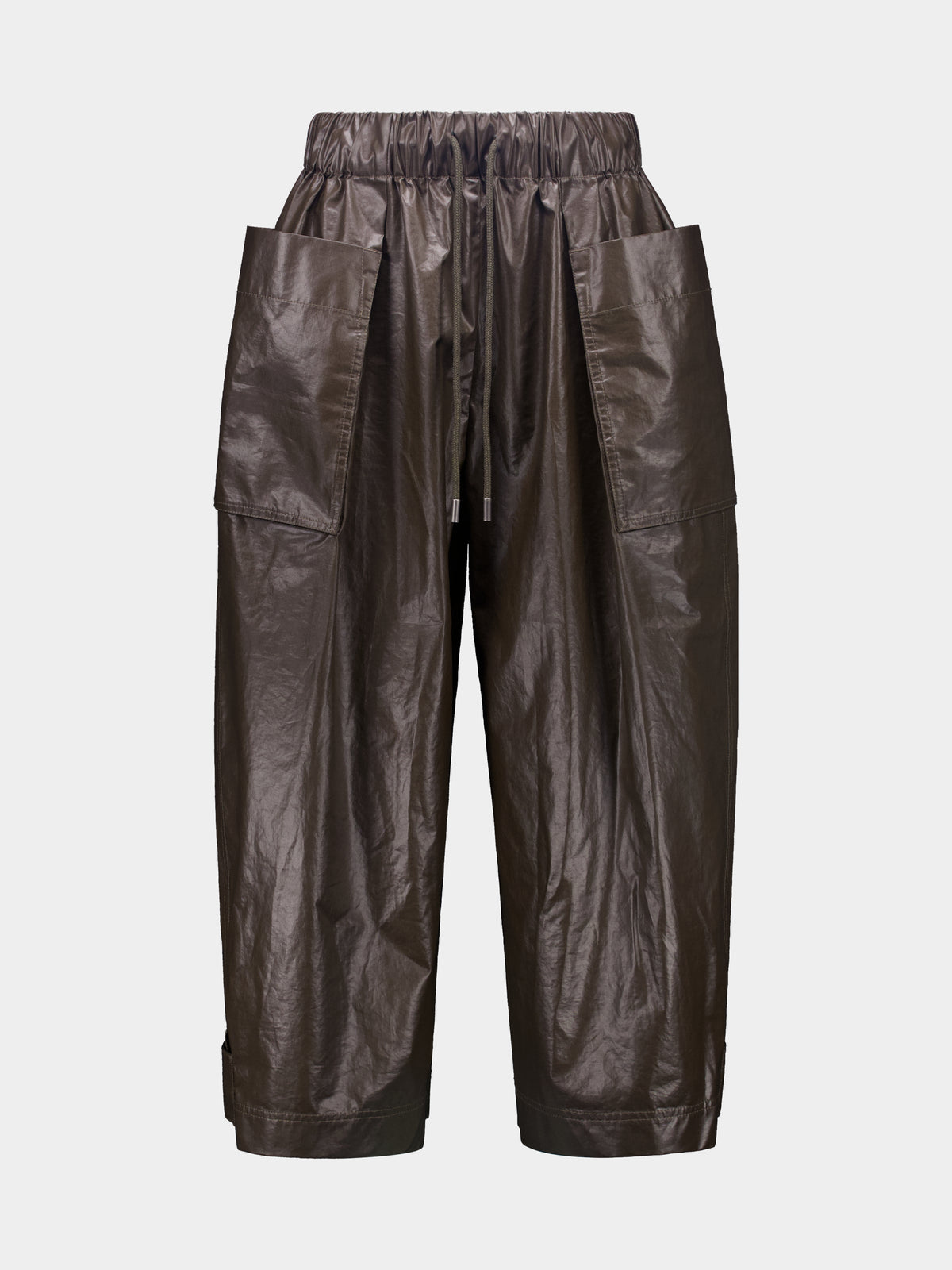 Oversized Pocket Waxed Cargo Trousers