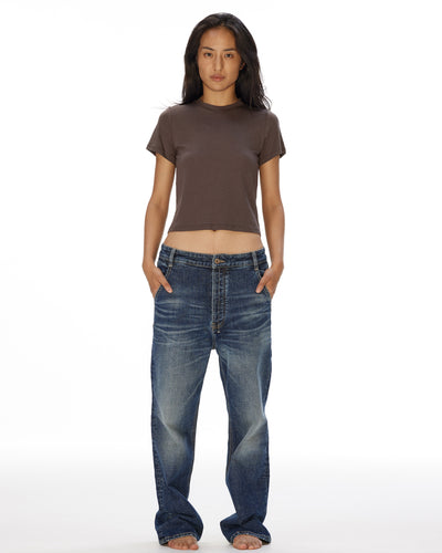 Thin T-shirt with wide neck