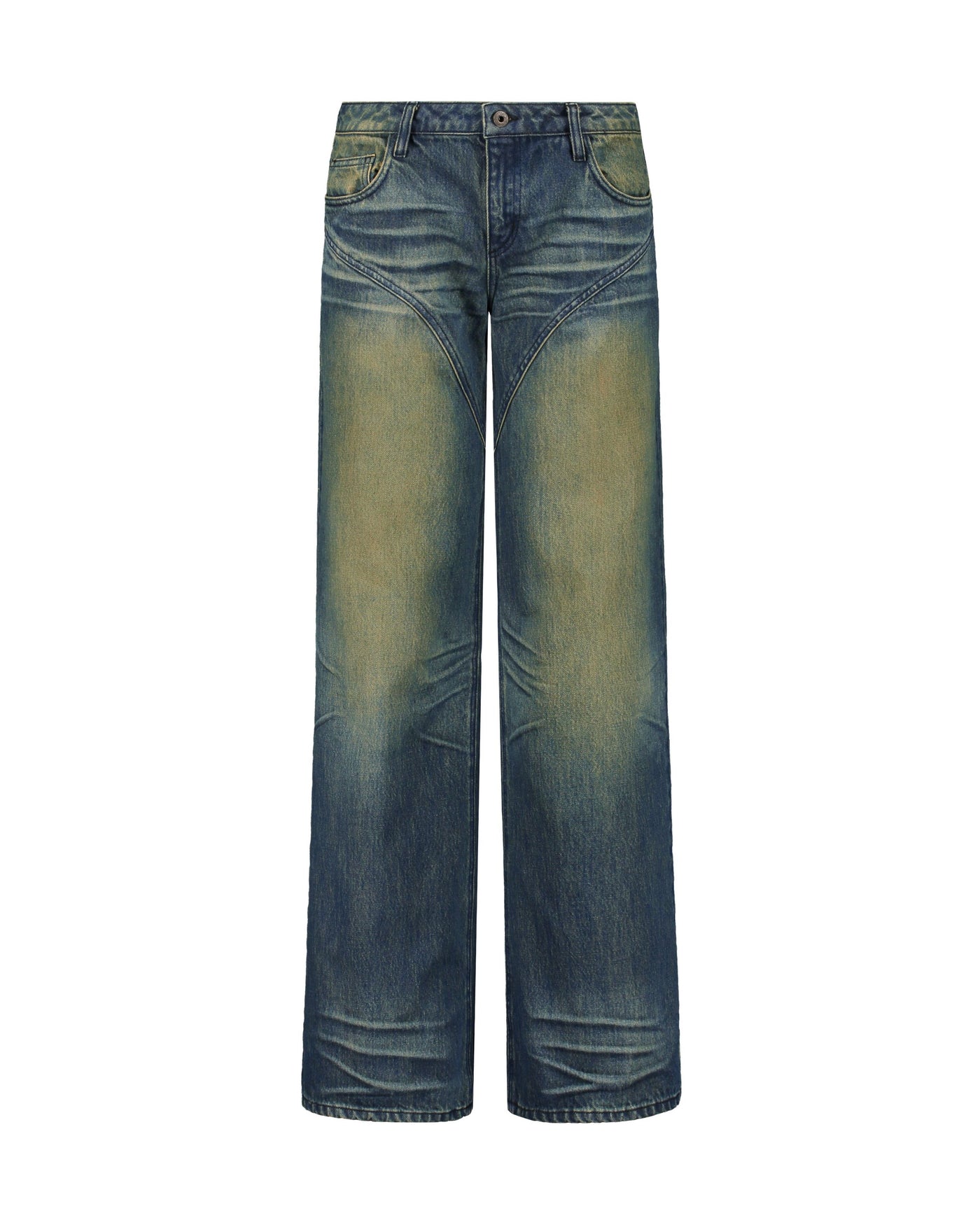 FaxCopyExpress Wide-leg Dirty Wash Jeans