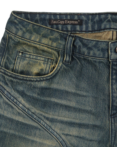 Wide-leg Dirty Wash Jeans
