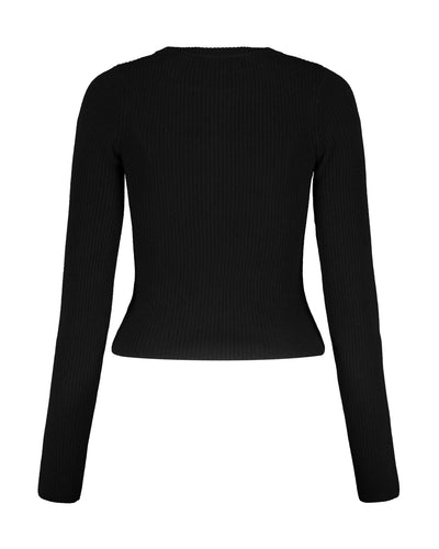 Tight Ribbed-knit Zipper Cardigan