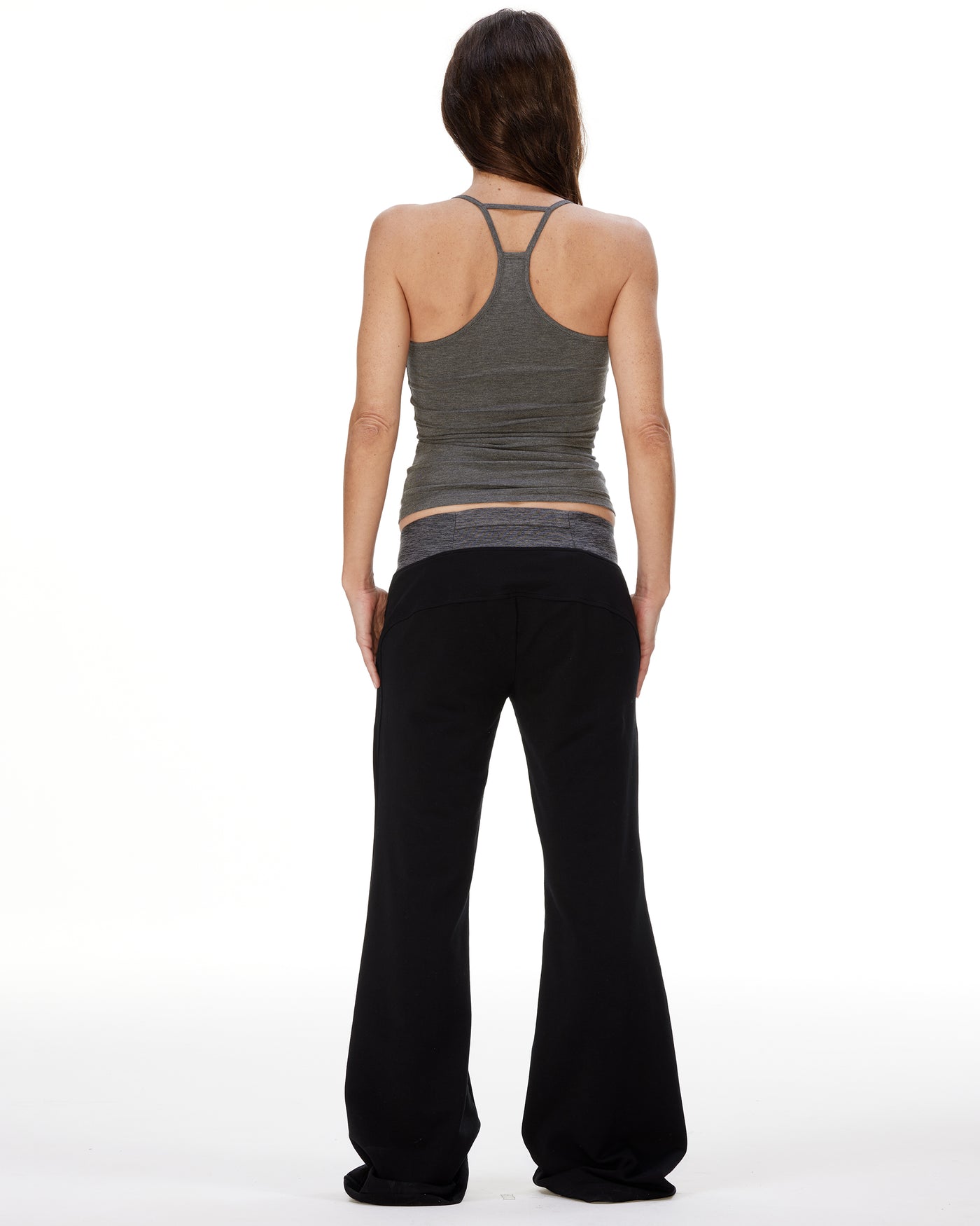 Color Block Bell Bottom Sports Trousers