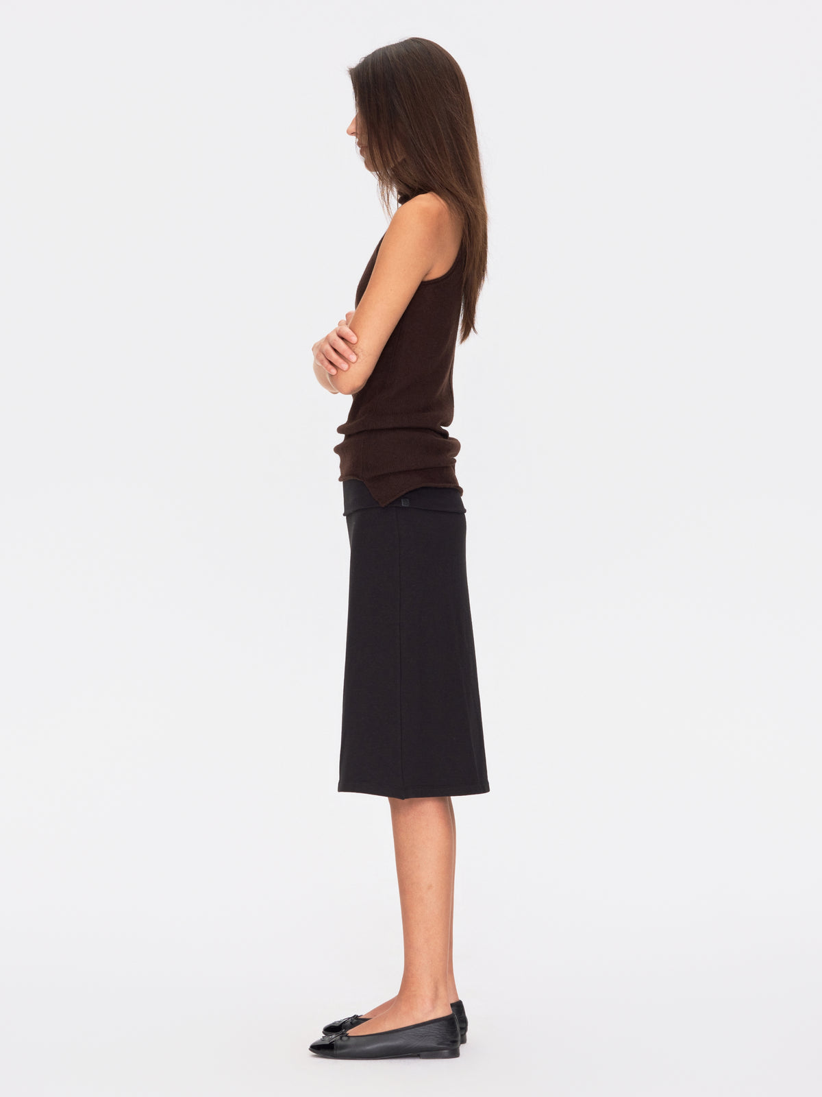 Wool Cashmere Sleeveless Roll Neck Knit