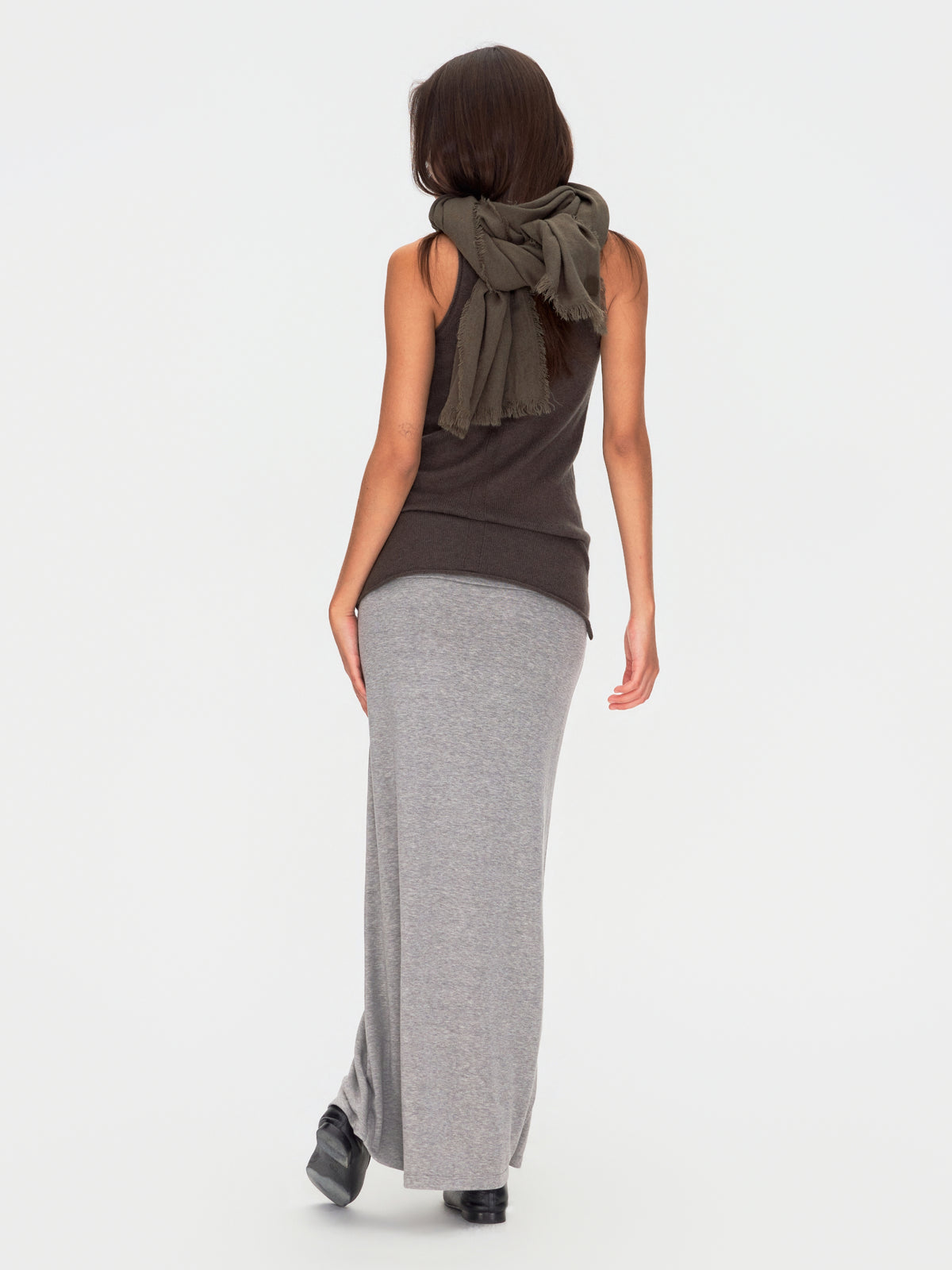 Wool Cashmere Sleeveless Roll Neck Knit