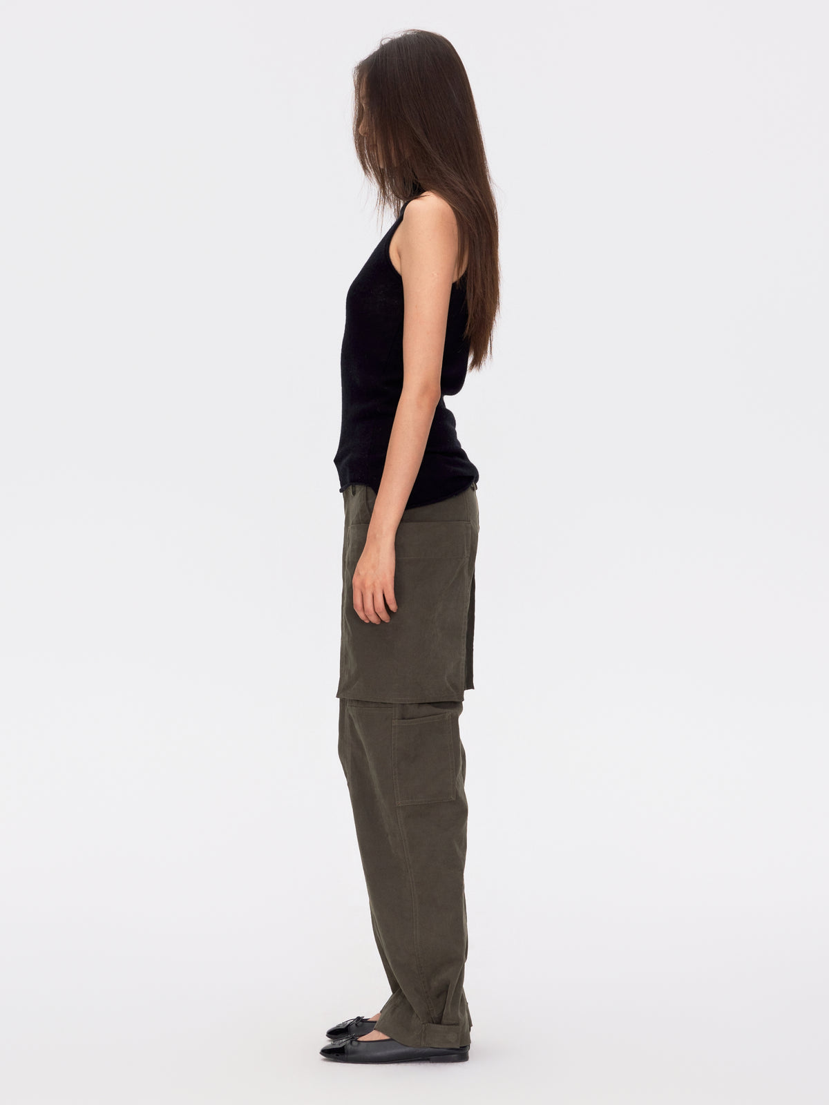 Wool Cashmere Sleeveless Roll Neck Knit