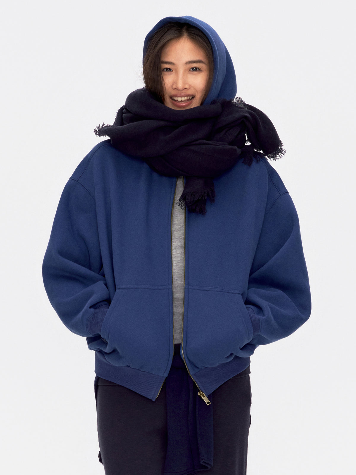 Oversized Fleece Zip Up Hoodie