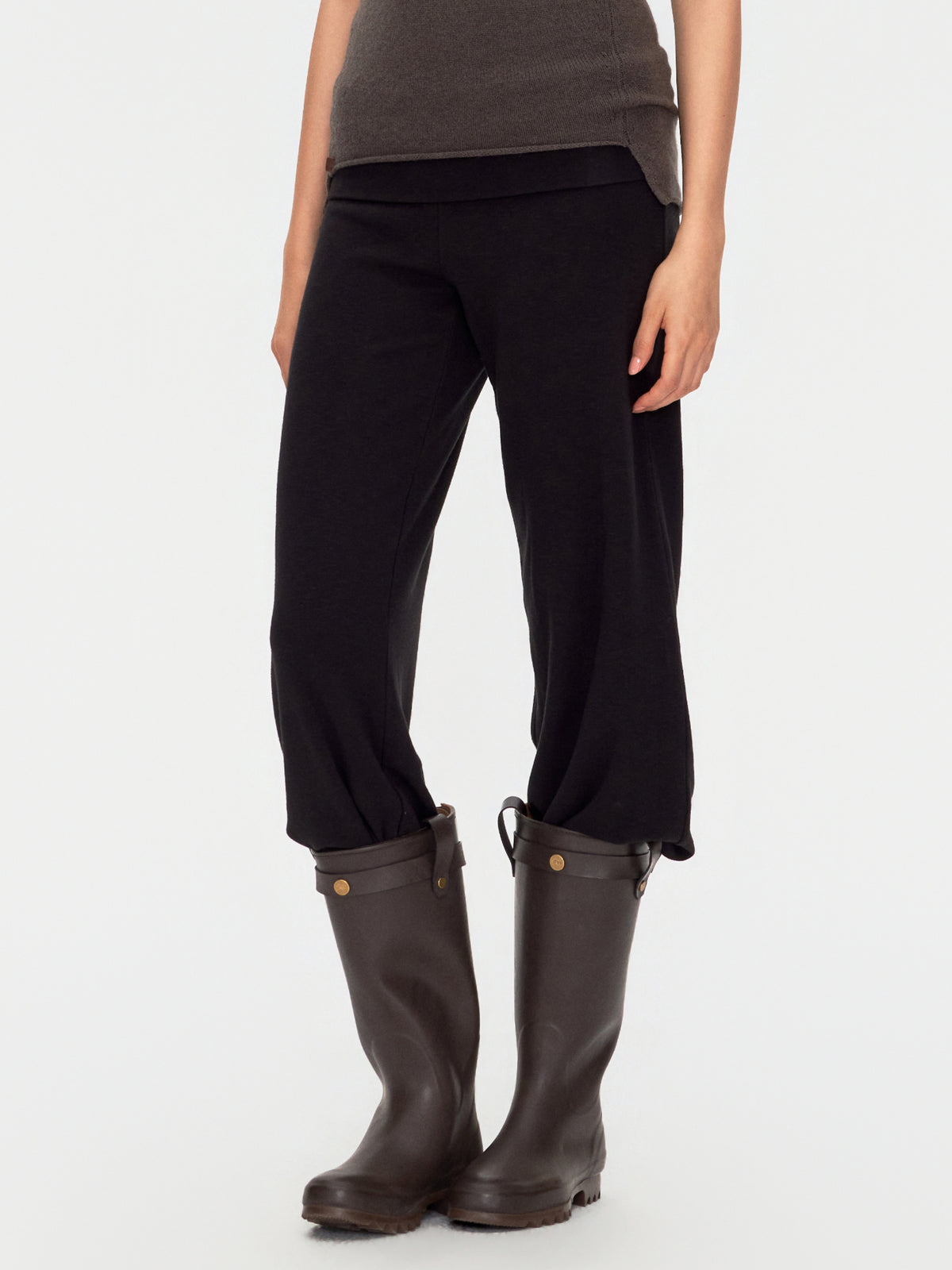 Foldover Straight Leg Trousers