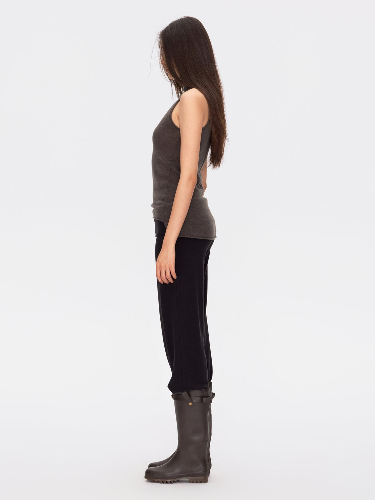 Foldover Straight Leg Trousers