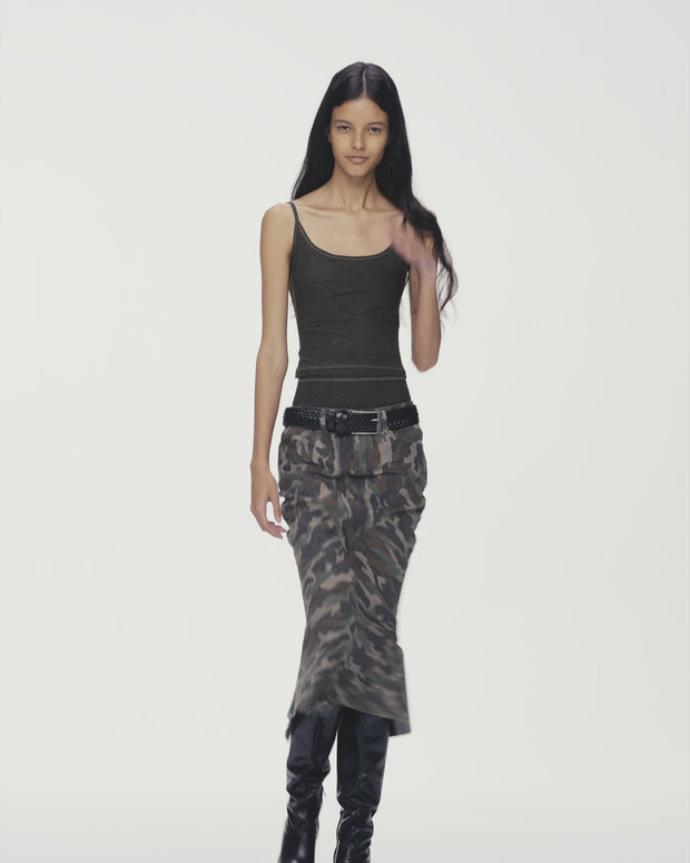 Camouflage Denim Fishtail Skirt – Fax Copy Express*