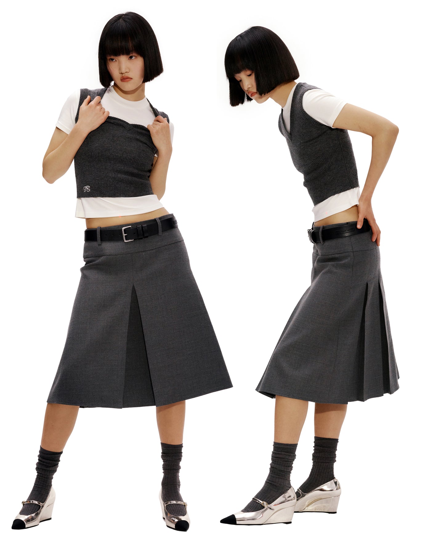 Knife Pleat Skirt [NY052-532-8-NAVY] - FlynnO'Hara Uniforms