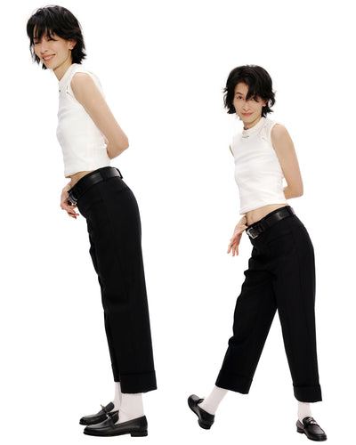 Straight Cropped Cigarette Pants