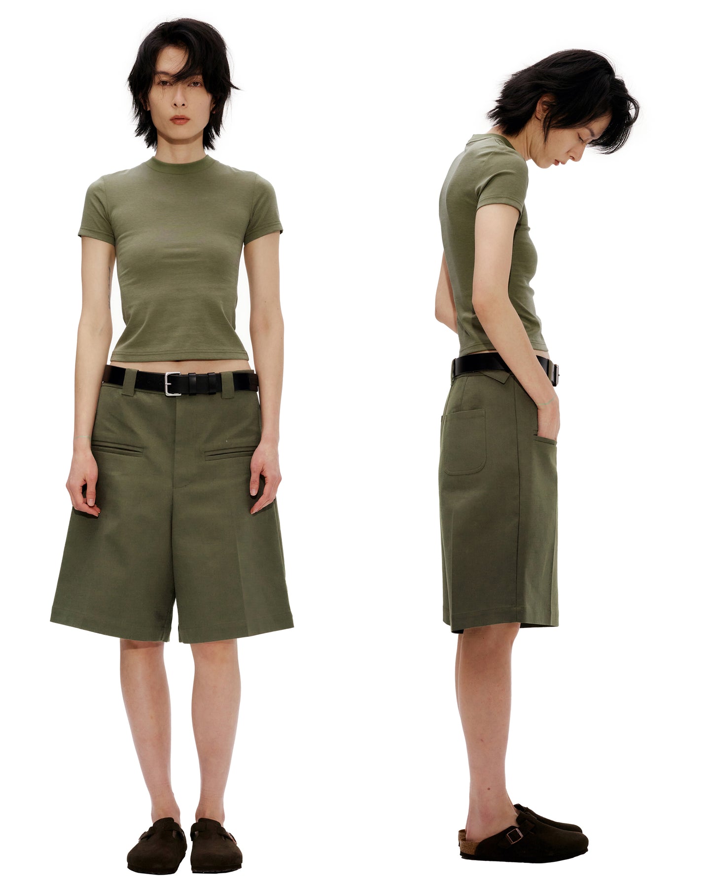 Green Loose Utility Shorts – Fax Copy Express*