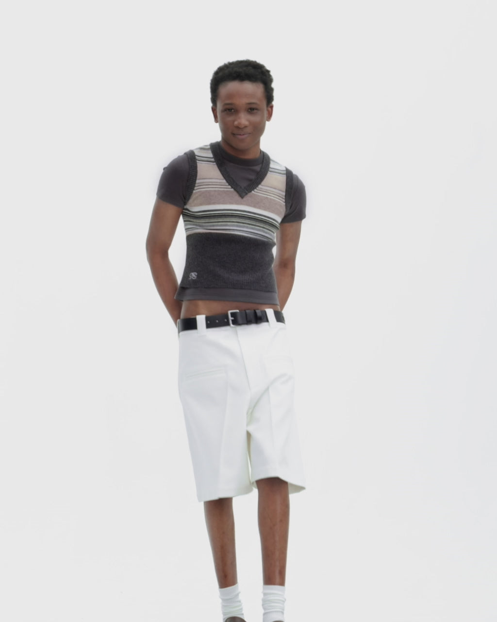 Gray Stripes Casual Thin Wool Vest