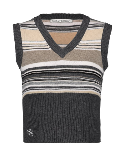 Gray Stripes Casual Thin Wool Vest