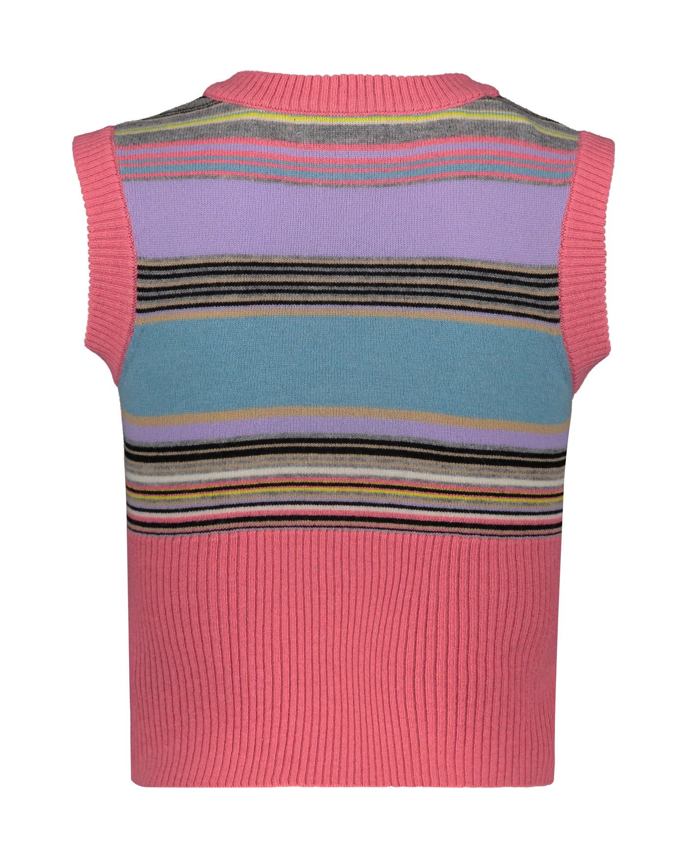 Pink Stripes Casual Thin Wool Vest