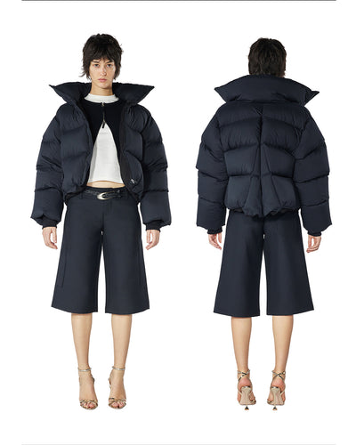 Cropped Roll-neck Puffer