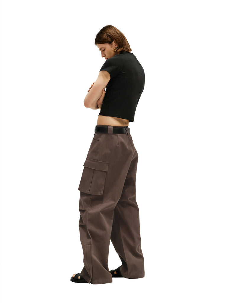 FaxCopyExpress BROWN SLITHEM CARGO PANTS - ワークパンツ/カーゴパンツ